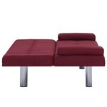 vidaXL Canapé-lit avec deux oreillers Rouge bordeaux Polyester