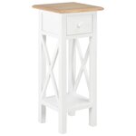 vidaXL Table d'appoint Blanc 27 x 27 x 65 5 cm Bois