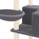 vidaXL Arbre à chat avec griffoirs en sisal Gris foncé 167 cm