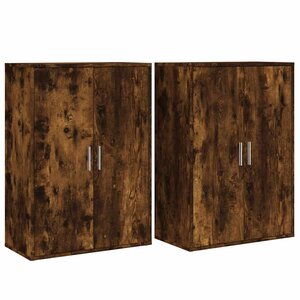 vidaXL Buffets 2 Pièces chêne fumé 60x31x84 cm bois d'ingénierie