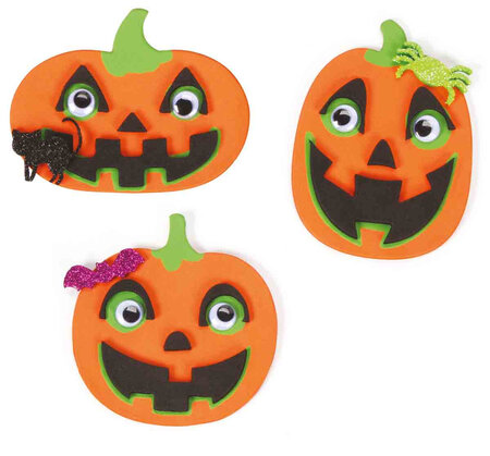 Citrouille d'Halloween en mousse et stickers 7 5 x 8 cm 30 pièces