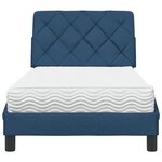vidaXL Lit avec matelas bleu 80x200 cm tissu