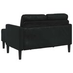 vidaXL Canapé 2 places avec méridienne en L noir 125 cm similicuir