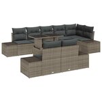 vidaXL Ensemble de canapé de jardin 9 Pièces Gris 100 x 55 x 73 cm