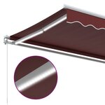 vidaXL Auvent manuel rétractable avec LED bordeaux 450x350 cm