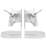 vidaXL Serre-livres 2 Pièces Argenté 21 5 x 15 5 x 20 cm Aluminium