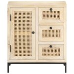 vidaXL Buffet 60x35x70 cm Bois de manguier massif et canne naturelle