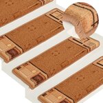 vidaXL Tapis d'escalier autoadhésifs 10 Pièces 65x21x4 cm Beige