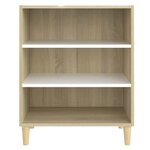 Vidaxl buffet blanc et chêne sonoma 57x35x70 cm aggloméré