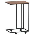 vidaXL Table d'appoint avec roues Noir 40x30x63 5 cm Bois d'ingénierie