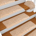 vidaXL Tapis d'escalier 15 Pièces Doré 65x21x4cm