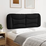vidaXL Coussin de tête de lit noir 120 cm tissu
