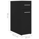 vidaXL Armoire d'apothicaire Noir 20x45 5x60 cm Bois d’ingénierie