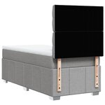 vidaXL Sommier à lattes de lit et matelas Gris clair 90x190 cm Tissu