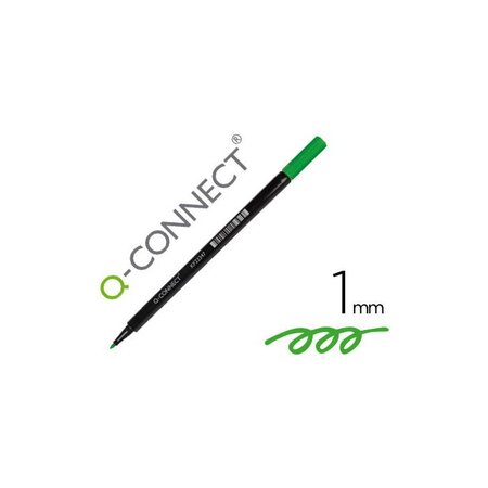 Stylo-feutre pointe fibre arrondie 1mm coloris vert x 10 Q-CONNECT