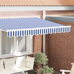 vidaXL Balustrade de store pour cadre de 2 5 m - Bleu et Blanc  dimensions 2 3x0 2 m
