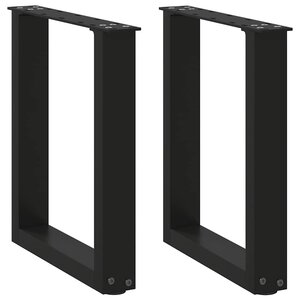 vidaXL Pieds de table basse en U 2 pièces Noir 38 x (42-43) cm Acier