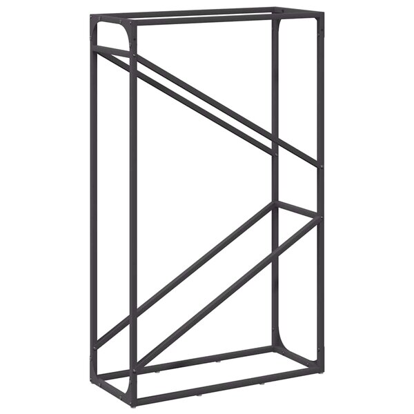 vidaXL Portant de bois chauffage noir 60x25x100 cm