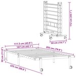 vidaXL Cadre de lit sans matelas pliable blanc 107x203 cm acier