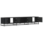 vidaXL Meuble TV noir 210x35x41 cm bois d'ingénierie