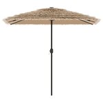 vidaXL Parasol de jardin avec LED et mât en acier marron 248x248x248cm