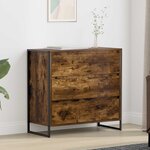 vidaXL Buffet Chêne Fumé 79 x 36 x 75.5 cm Bois d'ingénierie