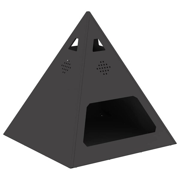 vidaXL Brasero Noir 50 x 50 x 51 cm Acier patiné