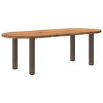 vidaXL Table à manger marron clair bois de chêne massif ovale