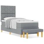 vidaXL Lit à ressorts avec matelas Gris clair 80 x 200 cm tissu