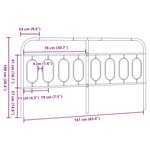 vidaXL Tête de lit de remplacement métal blanc 160 cm