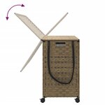 vidaXL Panier à linge avec roulettes 66x35x60 cm résine tressée