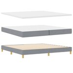 vidaXL Lit boxspring avec matelas Gris clair 200 x 200 cm tissu