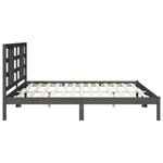 vidaXL Cadre de lit sans matelas gris 200x200 cm bois massif