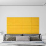 vidaXL Panneaux muraux 12 Pièces Jaune 90x15 cm Velours 1 62 m²