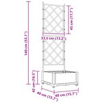 vidaXL Jardinière avec Treillis Gris Clair 40x40x125.5 cm