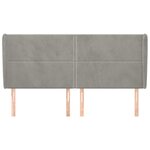vidaXL Tête de lit avec oreilles Gris clair 203x23x118/128 cm Velours