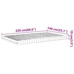 vidaXL Matelas en mousse blanc 140x220 cm 7 zones dureté 20 ILD