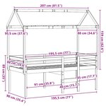 vidaXL Lit haut sans matelas cire marron 90x190 cm bois de pin massif