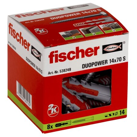 Fischer ensemble de chevilles avec vis duopower 14x70 s 8 pcs