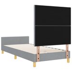 Lit vidaXL Gris clair 90x200 cm Tissu