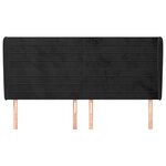 vidaXL Tête de lit avec oreilles Noir 203x23x118/128 cm Velours
