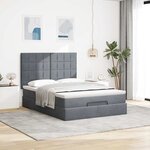 vidaXL Cadre de lit ottoman avec matelas gris foncé 140x190 cm velours