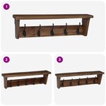 vidaXL Cintre Marron 50 x 10 x 14 cm Bois de Mahogany Massif