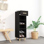 vidaXL Armoire à chaussures Noir 30x35x105 cm Bois d'ingénierie