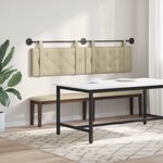 vidaXL Tête de lit suspendue Crème Simili cuir
