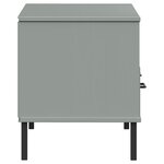 vidaXL Meuble TV avec pieds en métal Gris Bois de pin massif OSLO