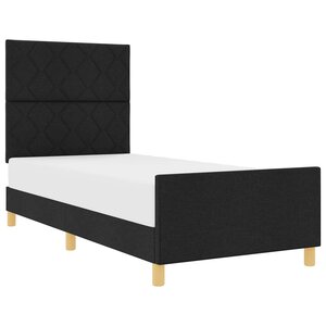 vidaXL Cadre de lit avec tête de lit Noir 100 x 200 cm tissu