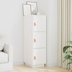 vidaXL Buffet haut Blanc 34x40x108 5 cm Bois massif de pin