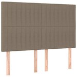 vidaXL Sommier à lattes de lit et matelas et LED Taupe 140x200cm Tissu
