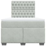 vidaXL Sommier à lattes de lit et matelas gris clair 120x190cm velours